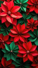 Paper Poinsettia Christmas Background Wallpaper 