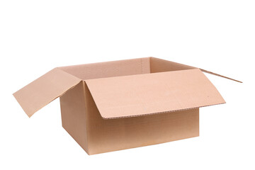 opened cardboard box isolated