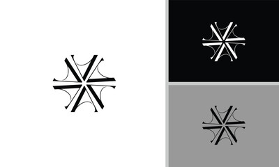 The logo design of the letter A is circular and resembles a water wheel, elegant and modern. © Super