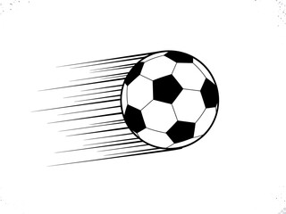 Dynamic Soccer Ball Illustration in Motion Black and White Design for Sports Enthusiasts and Graphic Projects