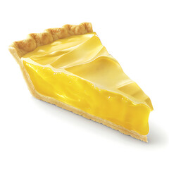 A slice of lemon pie with a golden crust and smooth yellow filling
