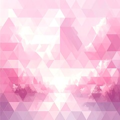 Abstract, triangular, pastel pink landscape