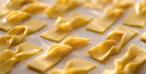  Close-up of homemade shortcrust pastry, original cookies for Fat Thursdayn preparing