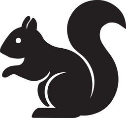 Eastern gray squirrel,silhouette, black vector design