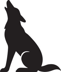 black silhouette of a dog vector design