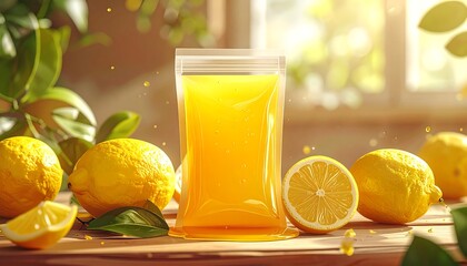 Fresh lemon juice pouch
