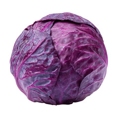 Fototapeta premium vibrant purple cabbage displayed, isolated on transparent background