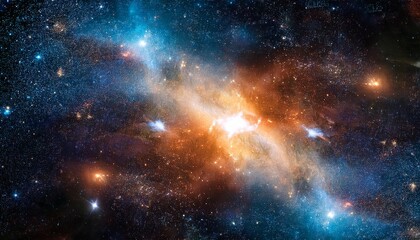 Glowing Star Cluster With Cosmic Dust A Celestial Nebula In Deep Space A Vibrant Display Of Stellar Formation And Galactic Beauty