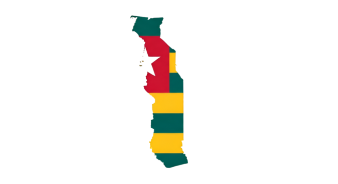 Togo Flag Map Silhouette