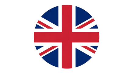 Union Jack Flag in a Circle on Black Background