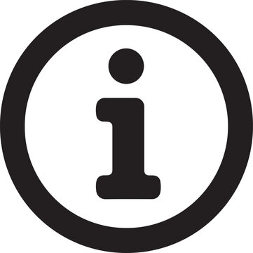 Silhouette vector of info circle icon for web, apps, UI, business, communication, and design