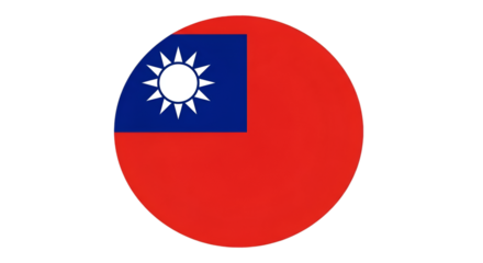 Circular Flag of Taiwan with Sun Emblem