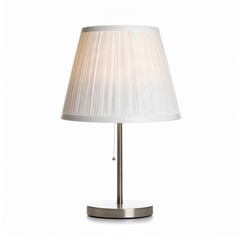 Modern table lamp with shade isolated on white background with clean design detail