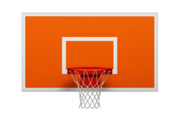 Basketball hoop and backboard on transparent background, ready for scoring