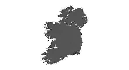 Map of Ireland with Border Outline