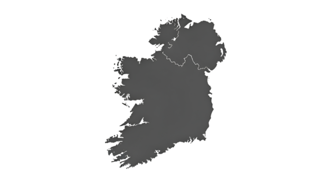 Map of Ireland with Border Outline