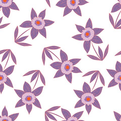 Seamless beautiful vintage flower pattern textile design
