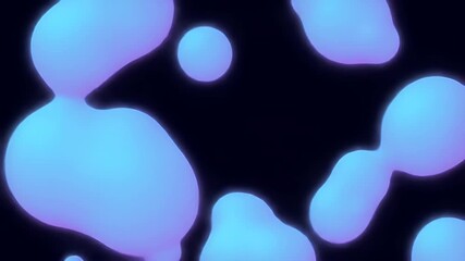 Abstract animation with glowing blue liquid blobs on a dark background for creative projects