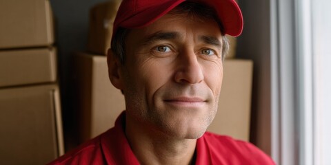 Warehouse Worker in Red Cap