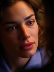 Actress portraying a concerned character