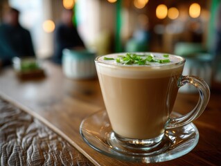 Garnished Coffee at Cafe