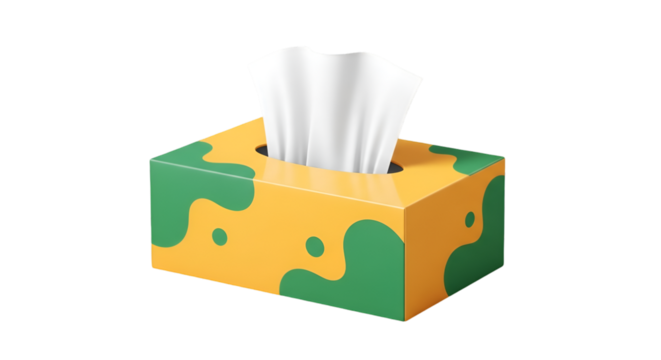 Colorful Tissue Box with White Tissues - Powered by Adobe