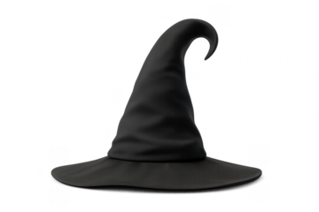 Black Witch Hat with Transparent Background for Halloween Party Decoration