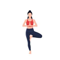 Woman Practicing Yoga Pose