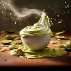 Lime dessert in a white bowl a creamy and refreshing treat perfect for summer menus and food blogs