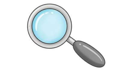 Cartoon Magnifying Glass on Black Background