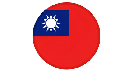 Circular Flag of Taiwan on Black Background