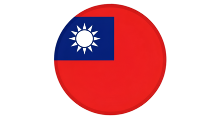 Circular Flag of Taiwan on Black Background