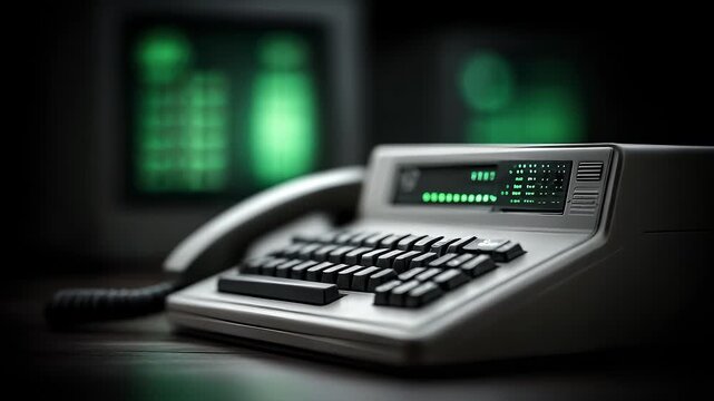Retro Computer Equipment Showcasing Technological Development History