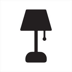 Table Lamp icon silhouette vector with white background