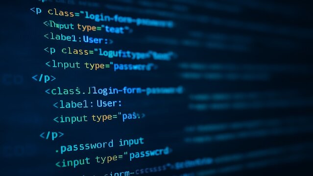 Code, HTML, php web programming source code. Abstract code background - 3d rendering..