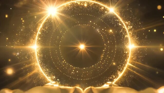 Gilded radiant luminous shining backdrop illumination