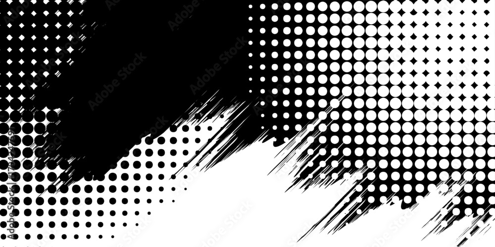 Poster vector illustration of a multicolored halftone dots pattern for a digital wallpaper design