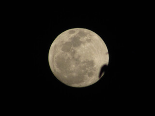 A beautiful night with a full moon in a dark sky