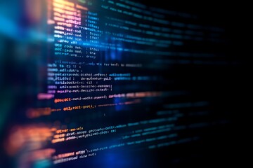 Programming code abstract technology background of software developer and Computer script