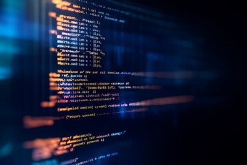 Programming code abstract technology background of software developer and Computer script