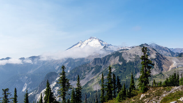 Panoramic Peaks at Artist Ridge, Mt. Baker, Washington, USA