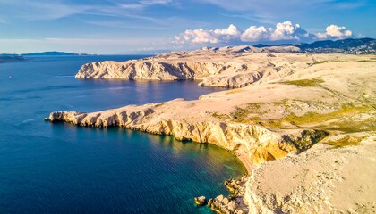 Coastal landscape with light-beige terrain