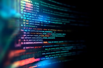 Programming code abstract technology background of software developer and Computer script