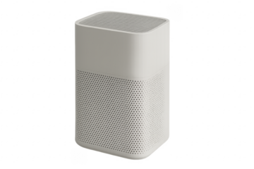 Modern white air purifier improving air quality on transparent background