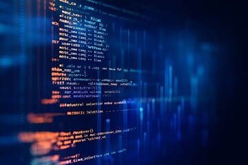 Programming code abstract technology background of software developer and Computer script