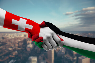 Shaking hands Switzerland and_Jordan