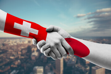 Shaking hands Switzerland and_Japan