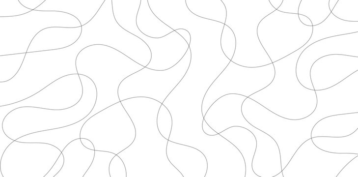 A contemporary white backdrop features a network of black, meandering lines creating an abstract pattern of flowing and overlapping organic shapes, ideal for modern design applications