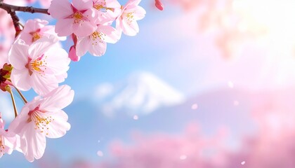 Fototapeta premium 春のイメージ 梅の花 カラフルで幻想的な背景