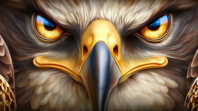 Majestic Eagle Garuda with Piercing Golden Eyes
